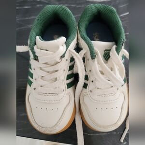 Adidas Kids' White and Green Sneakers